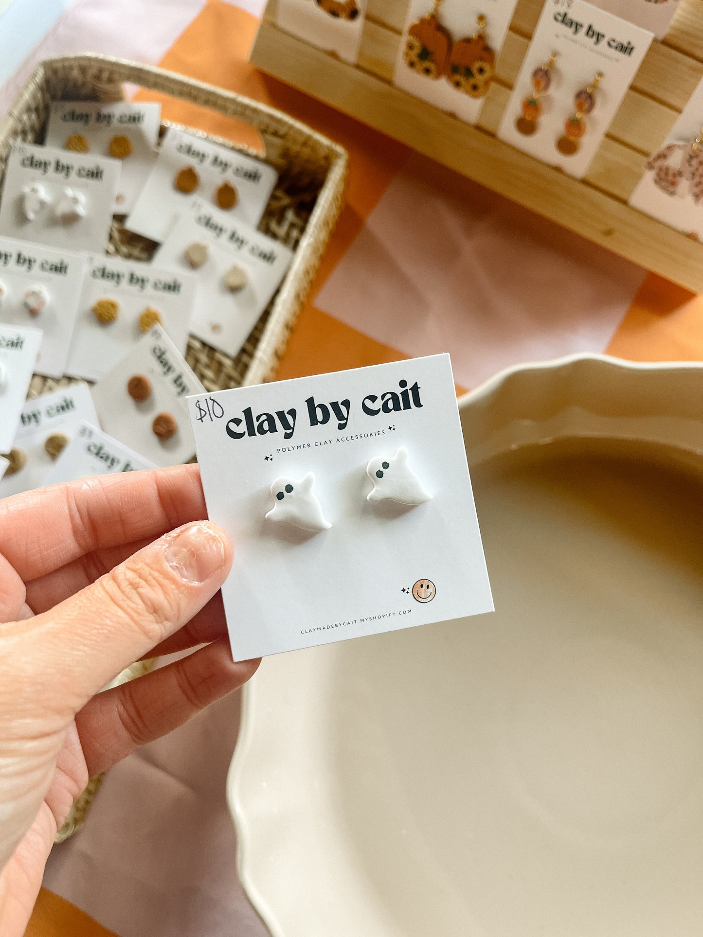 Ghosty Clay Studs