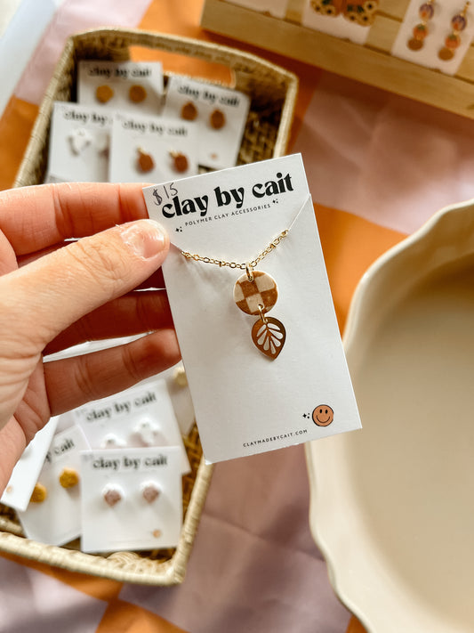 Fall Clay Necklace