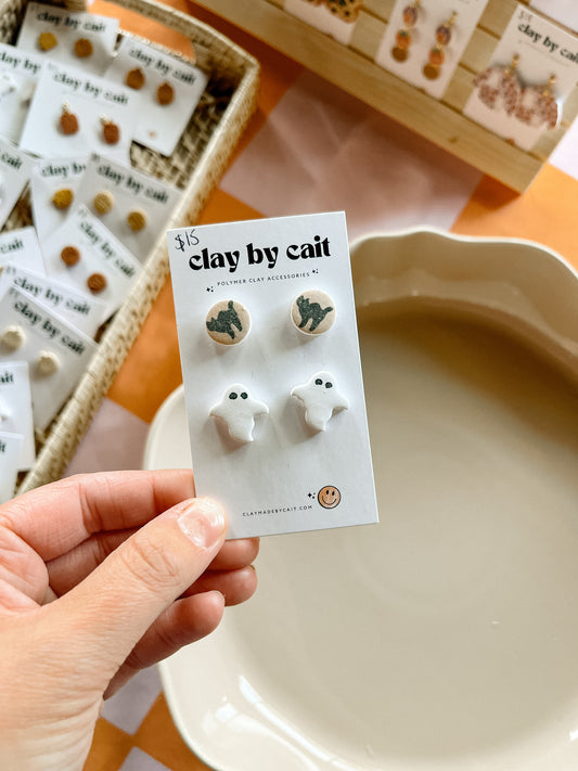 Halloween Clay Stud Earrings
