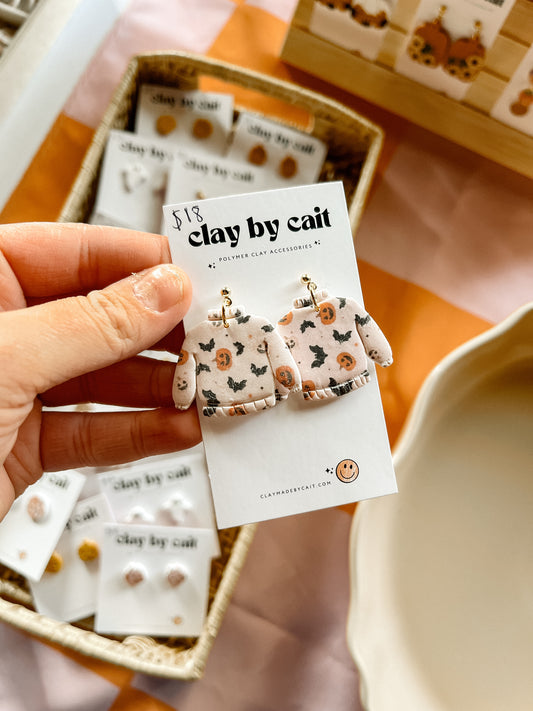 Halloween Clay Sweater Earrings