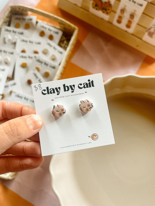 Pumpkin Clay Studs