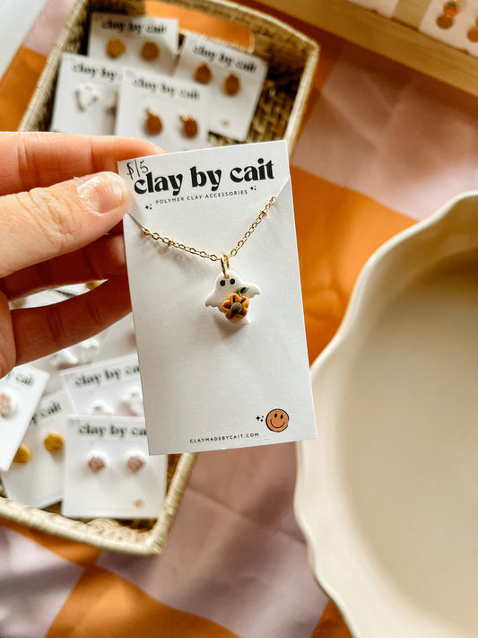 Mini Floral Ghosty Clay Neckless