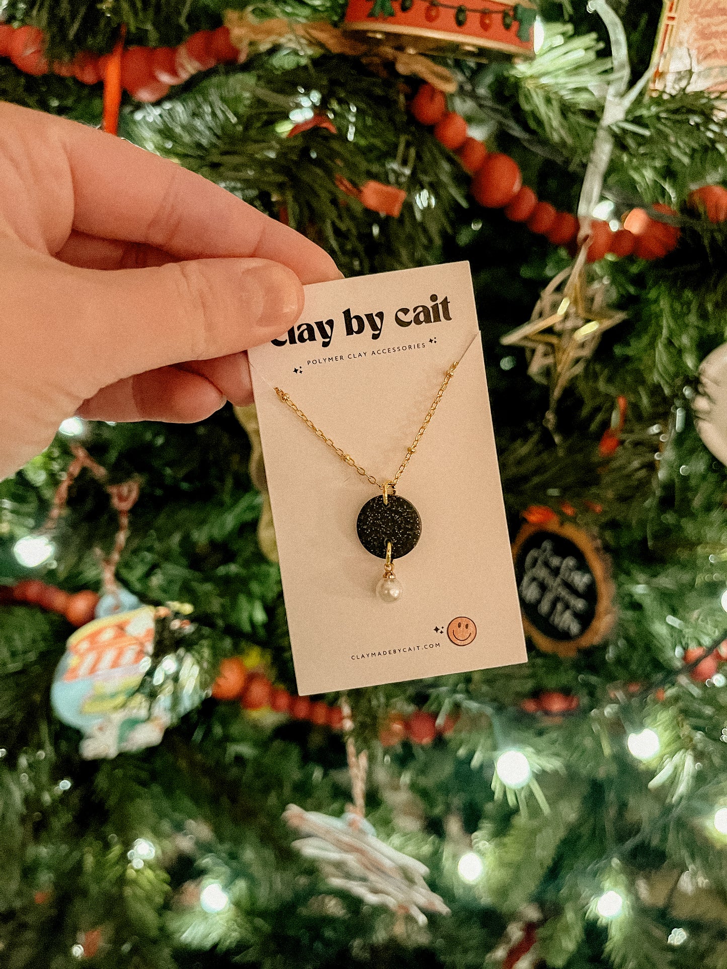 Necklace, Polymer Clay, 20in length