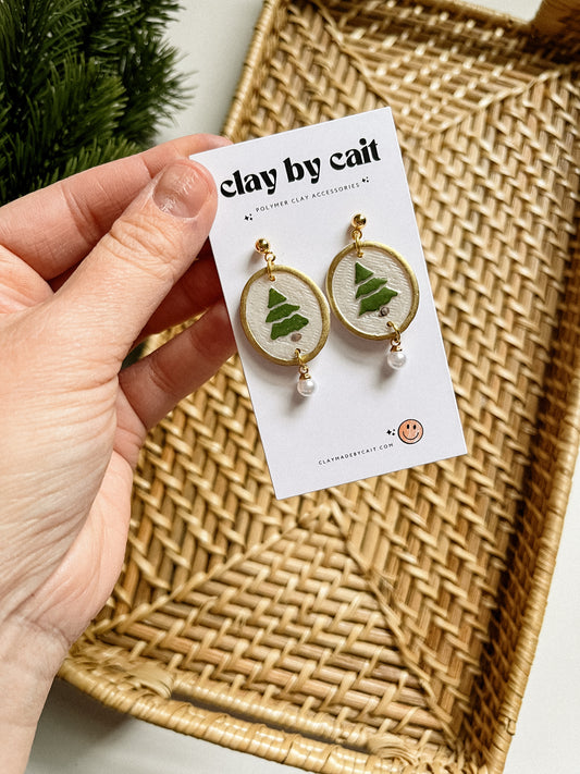 Clay Holiday Earring, Handpainted