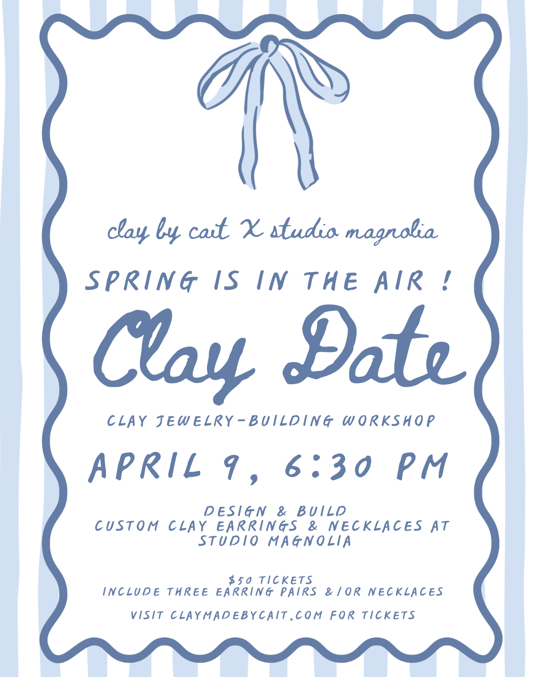 A CLAY DATE : Workshops Build-Your-Own Clay Jewelry