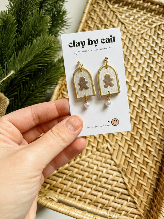 Clay Holiday Earring, Handpainted